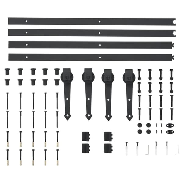hardwarekit til skydedør 2 x 183 cm stål sort