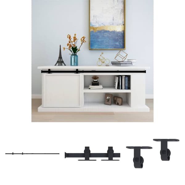 The Living Store Kaapin liukuoven asennussarja mini hiiliteräs 183 cm -  Oven Karmit