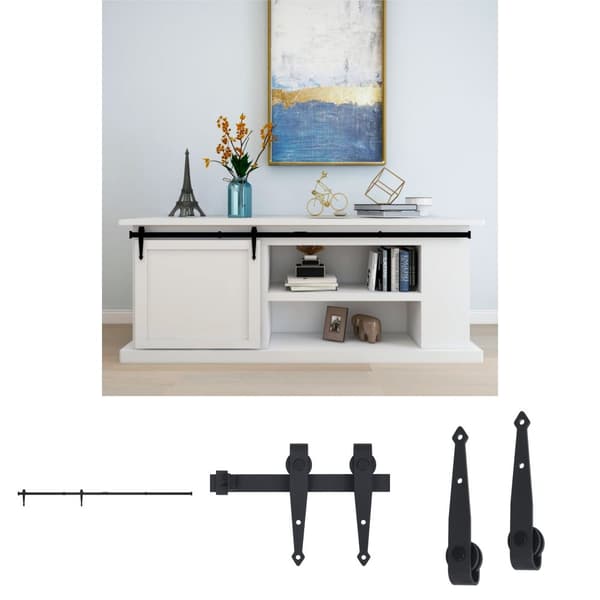 The Living Store Kaapin liukuoven asennussarja mini hiiliteräs 183 cm -  Oven Karmit