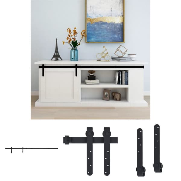 The Living Store mini-skydelågesæt til skabe kulstofstål 200 cm -  Dørkarme