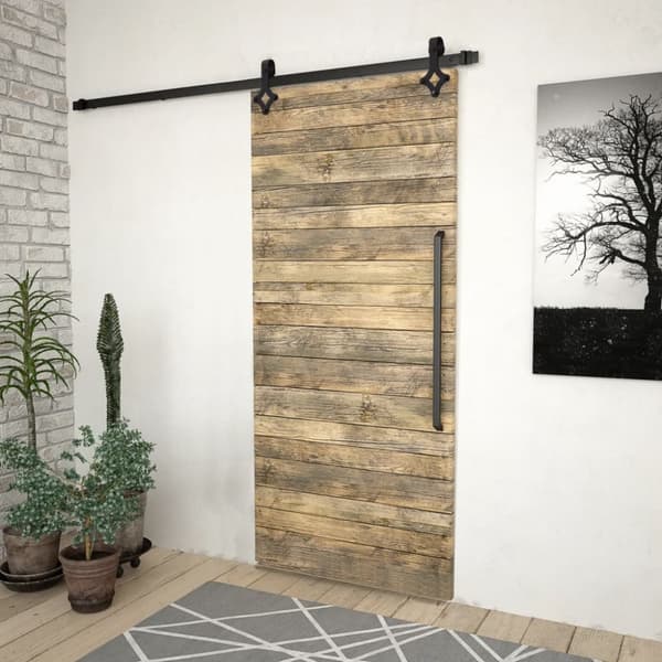 The Living Store skinnesæt til skydedør SKIEN 200 cm stål sort -  Dørkarme