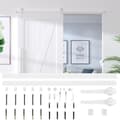 Miniatyrbillede 7 af 8: The Living Store skinnesæt til skydedør 183 cm stål hvid -  Dørkarme