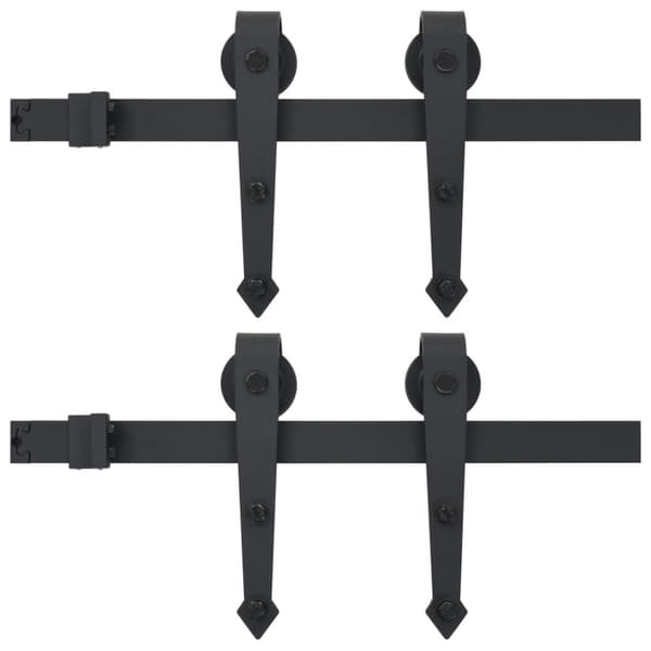 Oven Karmit - Living Liukuoven asennussarja 2 kpl 200 cm teräs musta
