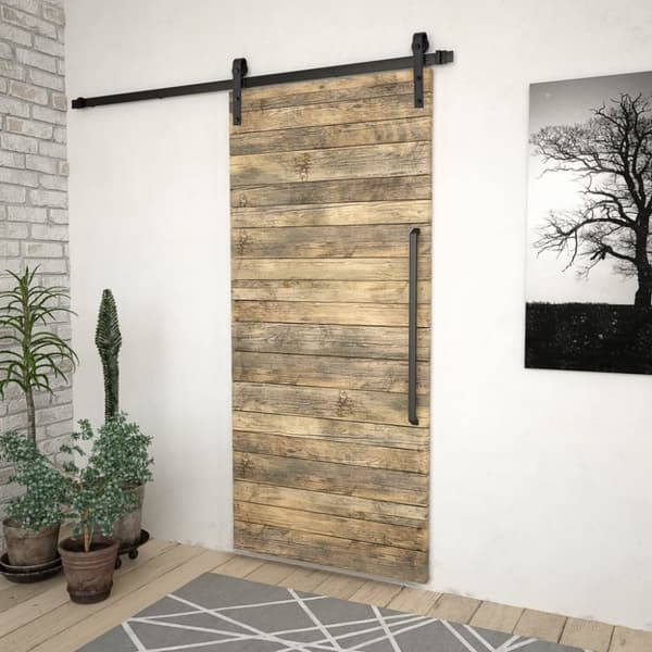 Skinnesæt til skydedør SKIEN 200 cm stål sort - Hardwarekit Til Skydedør - Hardwaresæt Til Skydedøre - Home & Living