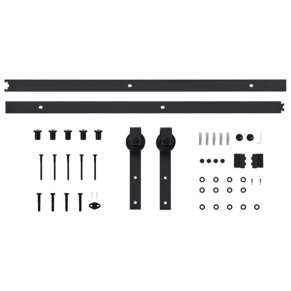 Skinnesæt til skydedør SKIEN 200 cm stål sort - Hardwarekit Til Skydedør - Hardwaresæt Til Skydedøre - Home & Living