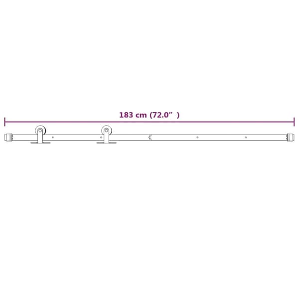 Skjutdörrsbeslag 183 cm stål vit - Skjutbeslag - Dörrbeslag - Home & Living