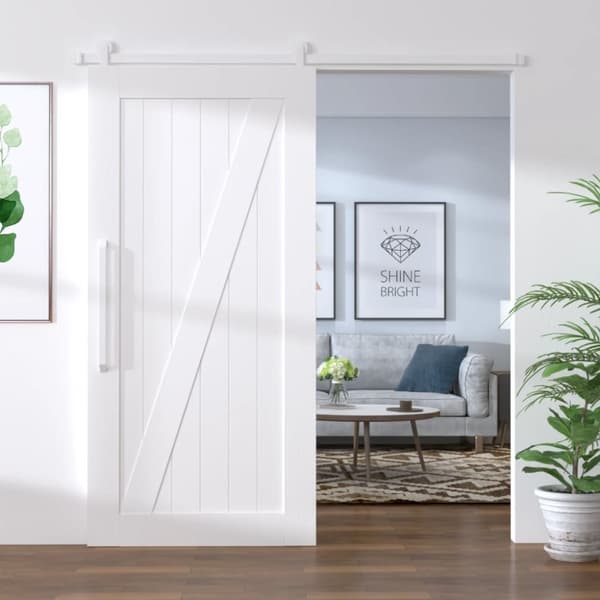 Skjutdörrsbeslag 183 cm stål vit - Skjutbeslag - Dörrbeslag - Home & Living