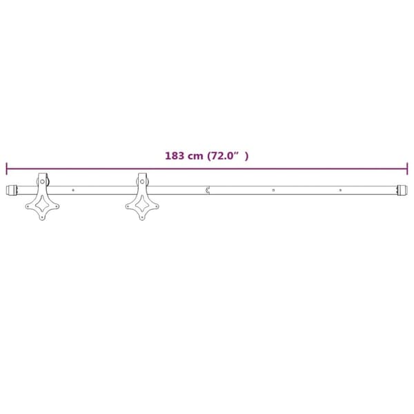 Skjutdörrsbeslag 183 cm stål vit - Skjutbeslag - Dörrbeslag - Home & Living