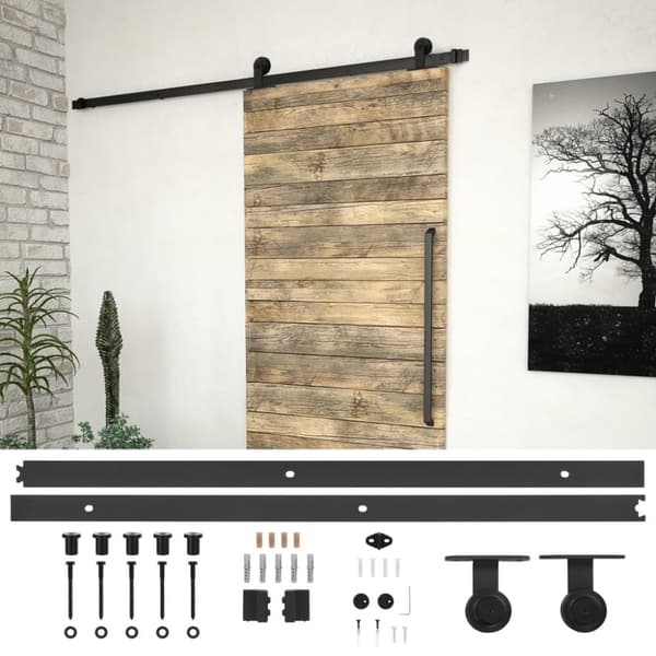 Skjutdörrsbeslag SKIEN 200 cm stål svart - Skjutbeslag - Dörrbeslag - Home & Living
