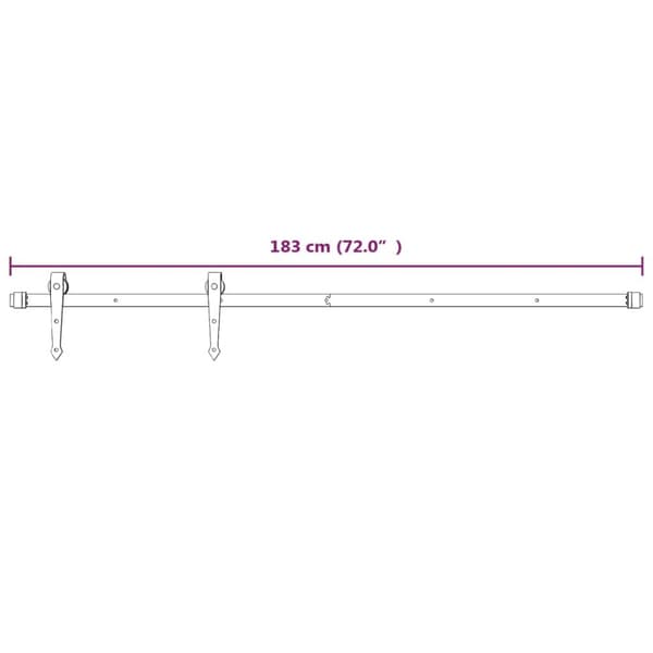 Skinnesæt til skydedør 183 cm stål hvid - Skydedørssæt - Skinnesæt - Home & Living