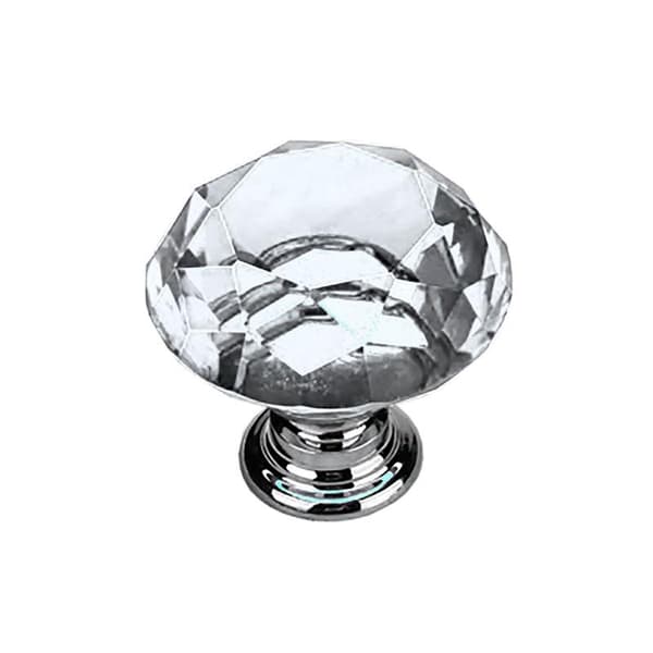 Knoppar 2-pack - Diamant / Kristall med silverfot