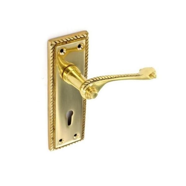 Securit Georgian Lock Handle (Pack of 2) Gold 150mm
