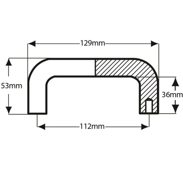 Brohåndtag i aluminium - 112 mm hulafstand - M8-gevind