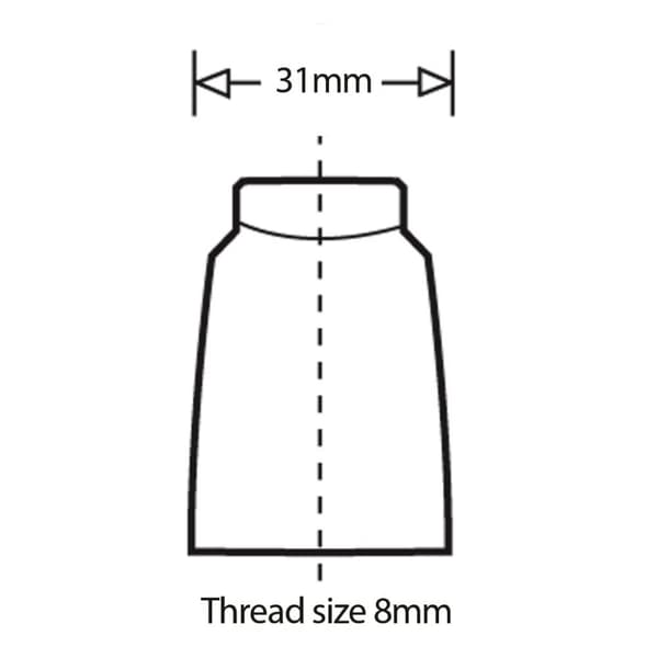 Brohåndtag i nylon - 132 mm hulafstand - M8 messinggevind