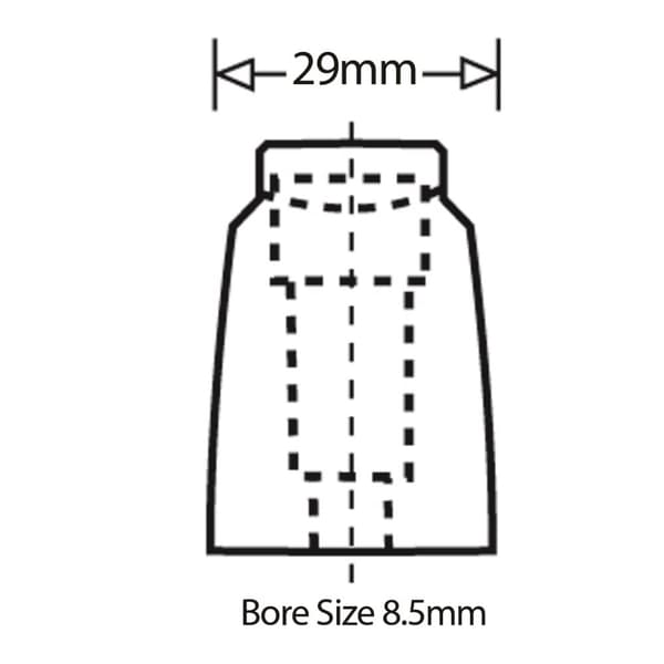 Brohåndtag i nylon - 117 mm mellemrum - skrues fast ovenfra.