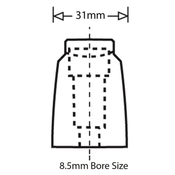 Brohåndtag i nylon - 132 mm hulafstand, bolt fra oven