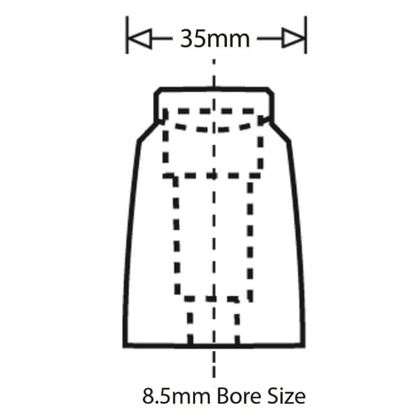 Brohandtag i nylon - 179 mm hålcentrum, skruvar ovanifrån