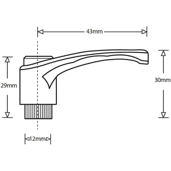 Kiinnityskahva M5 Nylon naaras (sinkkikierre)