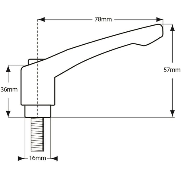 Kiinnityskahva M10x20 uros Sinkkivalu Sinkki