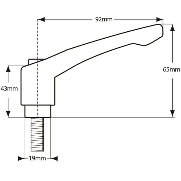 Kiinnityskahva M12x50 uros Sinkkivalu Sinkki