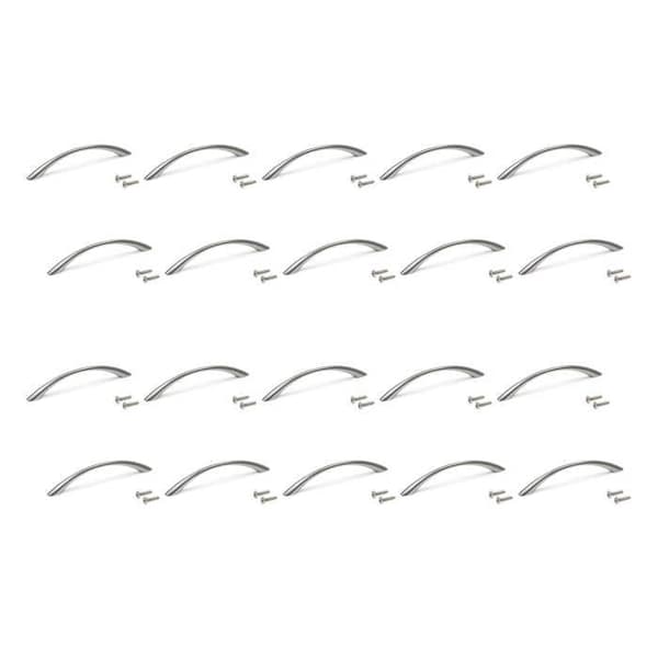 Emuca Set med 20 handtag för Bombay möbler, L160mm, centrumavstånd 128mm, Zamak, satin nickel