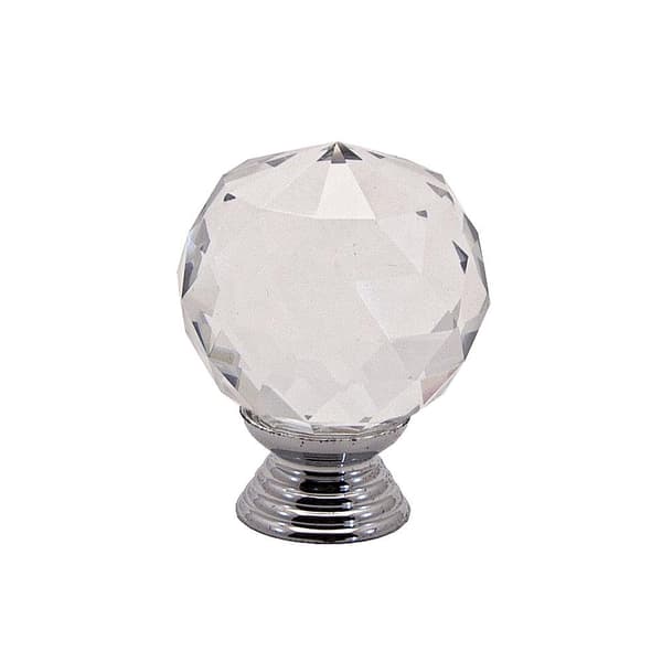Knoppar 2-pack - Diamant / Kristall med silverfot 30 mm