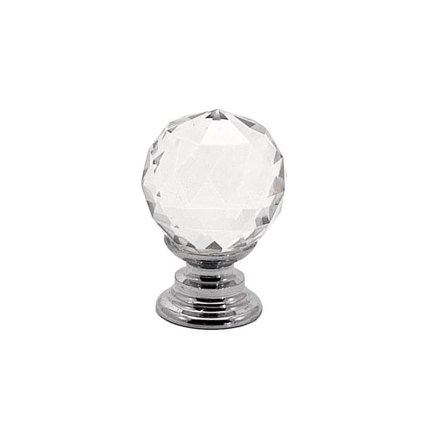 Knoppar 2-pack - Diamant / Kristall med silverfot 20 mm
