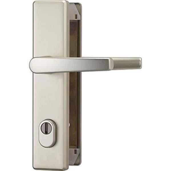 Abus 084126 HLZS814 F2 Dörrbeslag med handtag på varje sida och EK-skyddsenhet med rät skyddscylinder
