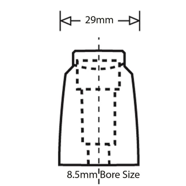 Muoviset siltakahvat 146mm Vahvistettu Nylon Matt Black Plain Bore (2 kpl)