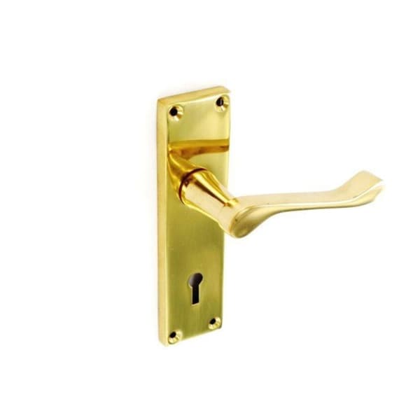 Securit Victorian Scroll Door Handle (Pack of 2) Brass One Size