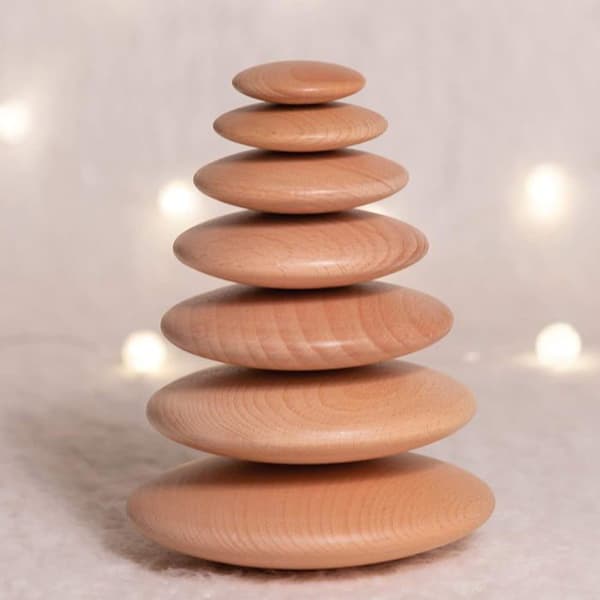 Träknappar - TickiT - 73424 - Set med 7 - Natur - Mått 23x16x10 cm