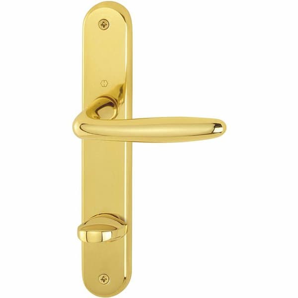 Hoppe dörrhandtag - 2857876 - ROISSY dörrhandtag - på WC 90-platta, höger, polerad mässing