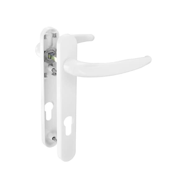 Securit UPVC Keyed Door Handle White 122mm x 92mm