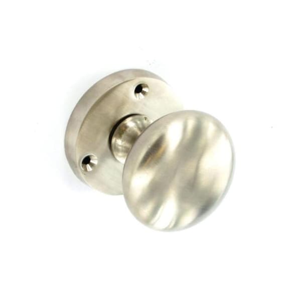 Securit Brushed Nickel Mortice Knob (Pack of 2) Silver 60mm