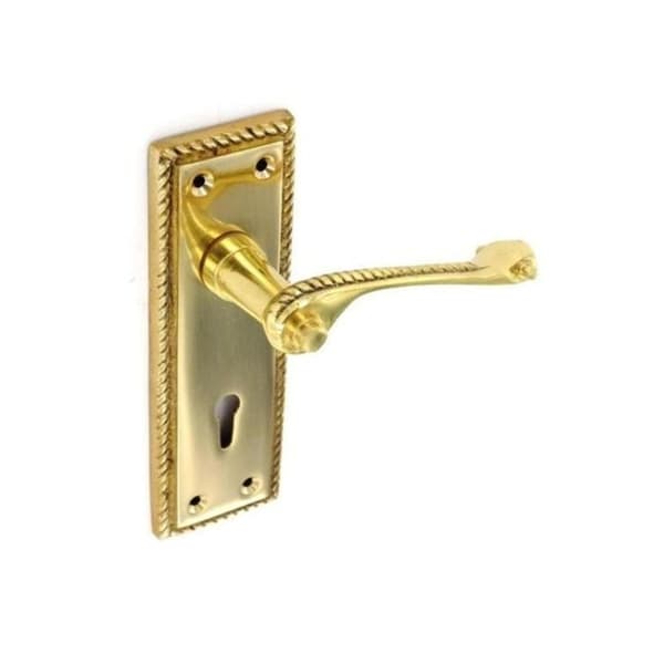 Securit Georgian Lock Handle (Pack of 2) Gold 150mm
