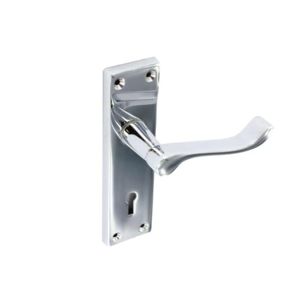 Securit Chrome Scroll Door Handle (Pack of 2) Silver 150mm