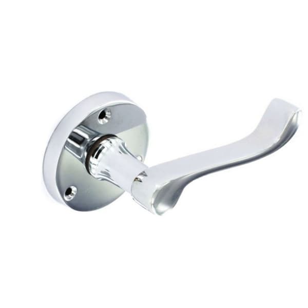 Securit Chrome Round Latch Handle (Pack of 2) Silver One Size