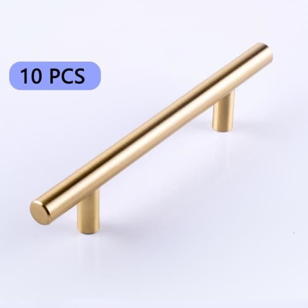 10 st T Bar Stick Köksskåp Dörrhandtag Skåp Låda Sovrumsmöbler Dra Golden Center Avstånd 96 mm, Längd: 150 mm, Diameter 10 mm