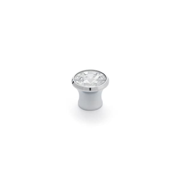 GENERIC - Set med 4 runda knoppar för möbler Metall/Kristallpolerad Krom/Transparent Mod.943 Ø27mm. Kung