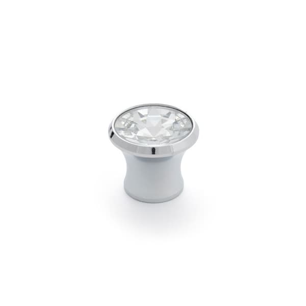 GENERIC - Set med 4 runda knoppar för möbler Metall/Kristallpolerad Krom/Transparent Mod.943 Ø27mm. Kung