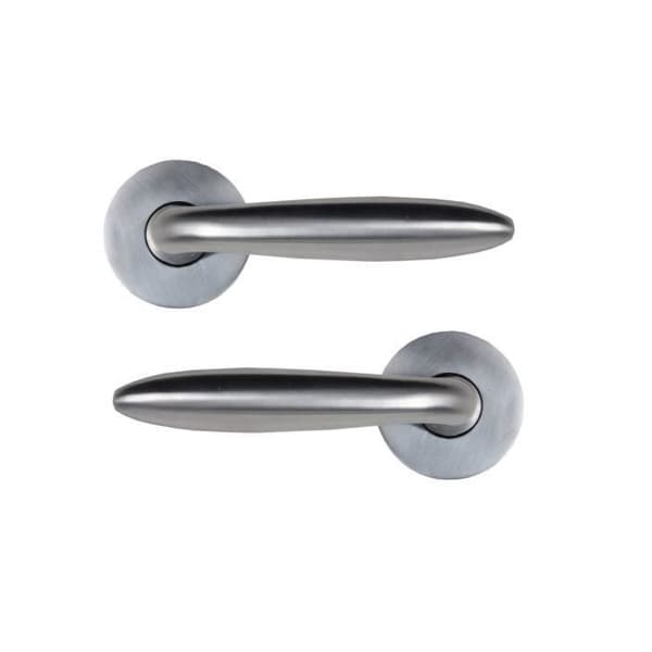 Bricard 9984050 Par dörrhandtag på Esquisse Zamak Rosett, med returfjäder, Silver - 3188741083449