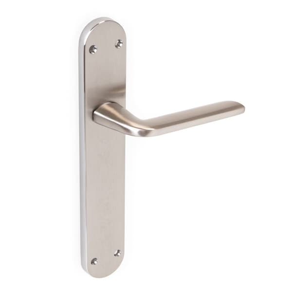 Emuca Sydney set med innerdörrhandtag, med platta 43x250mm, aluminium och Zamak, satin nickel