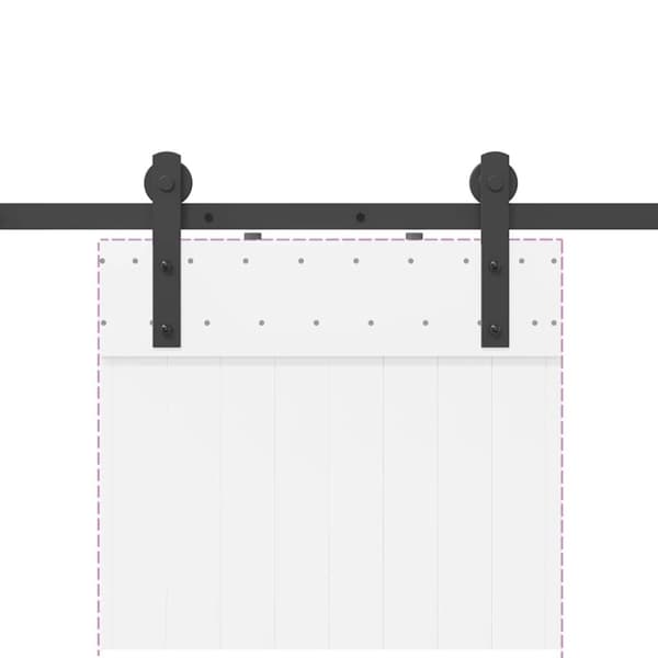 vidaXL Skjutdörrsbeslag 213,5 cm stål svart