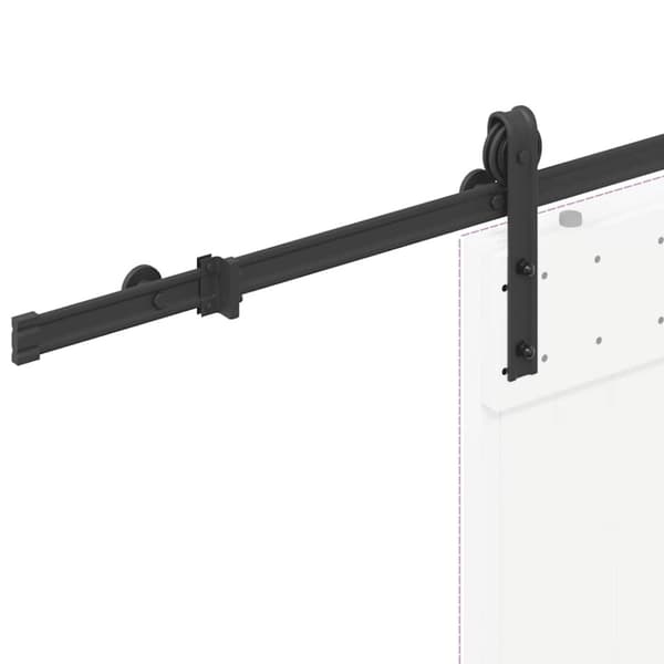 vidaXL Liukuoven asennussarja teräs 183 cm musta
