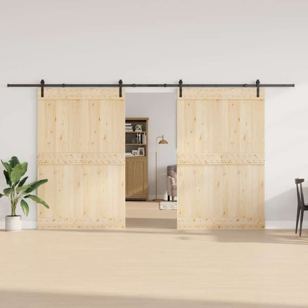 vidaXL Liukuovi Hardware Kit 427 cm Teräs Musta