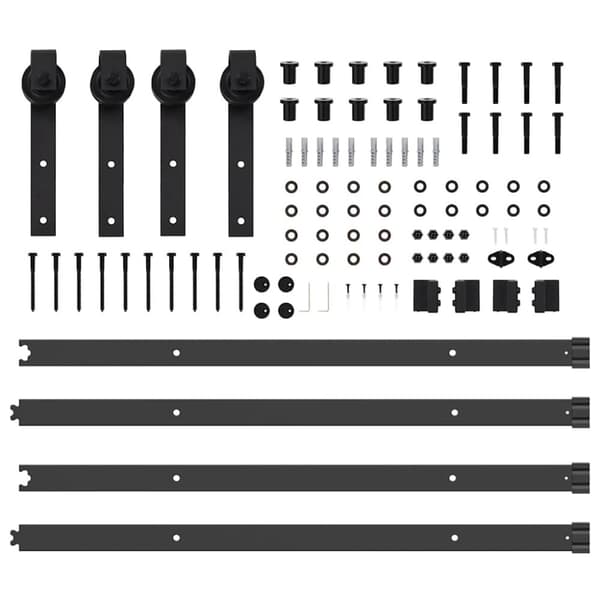 vidaXL Liukuovi Hardware Kit 427 cm Teräs Musta