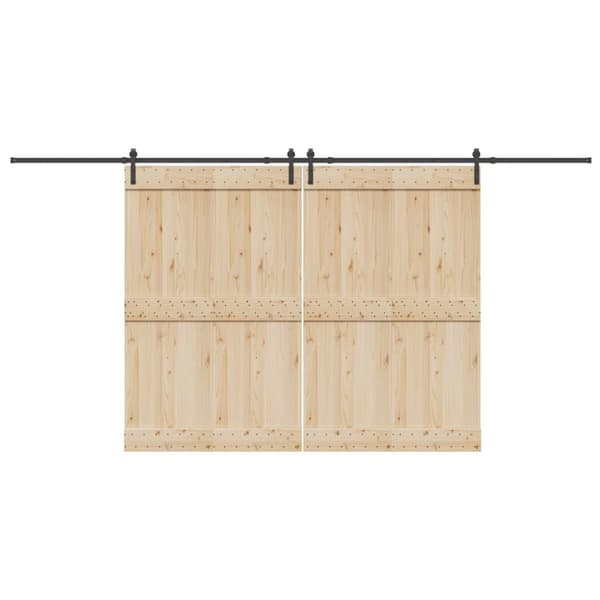 vidaXL Liukuovi Hardware Kit 427 cm Teräs Musta