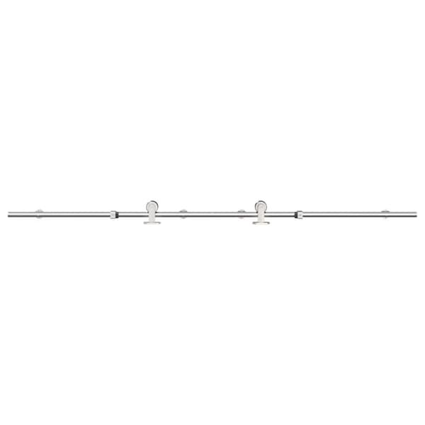 vidaXL hardwarekit til skydedør 183 cm rustfrit stål sølvfarvet