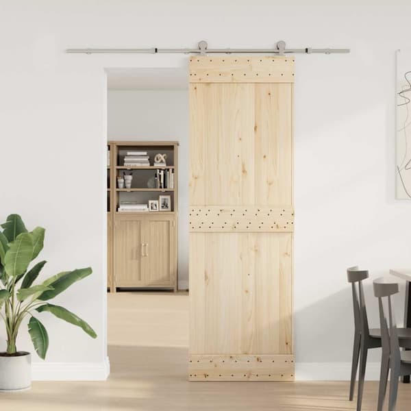 vidaXL hardwarekit til skydedør 183 cm rustfrit stål sølvfarvet