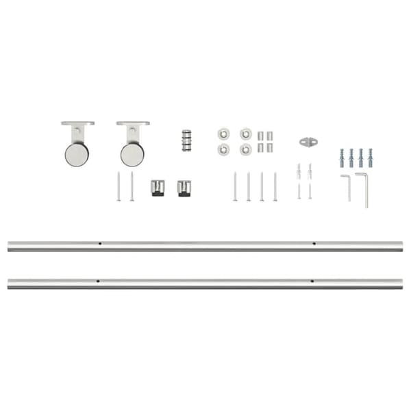 vidaXL hardwarekit til skydedør 183 cm rustfrit stål sølvfarvet